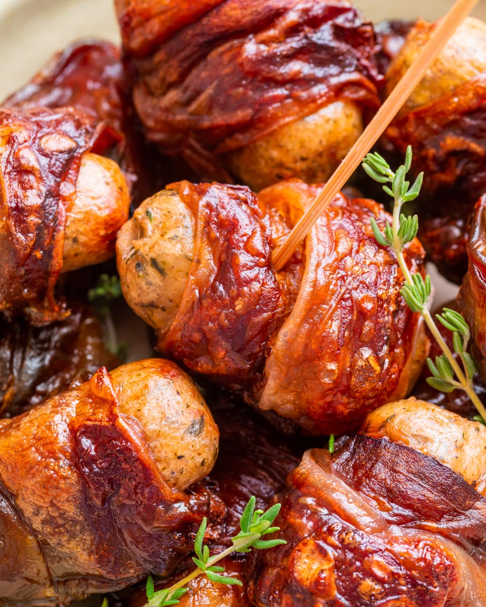 Aubergine Bacon Pigs in Blankets